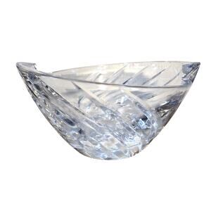 Vintage Lenox Ovations Breezes Collection Hand Cut Lead Crystal Swirl 10" Bowl